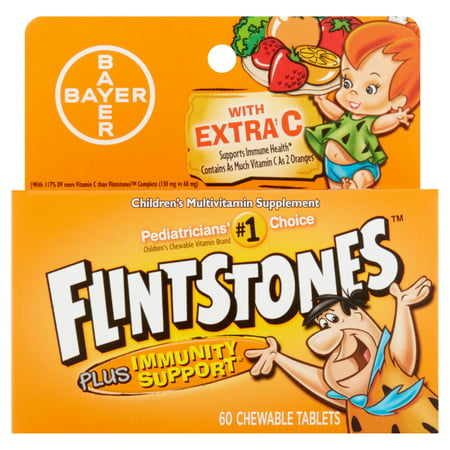 Flintstones plus l'immunité de soutien Supplément multivitamines pour enfants comprimés à croquer, 60 count