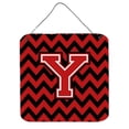 thumbnail image 1 of Lettre Y Chevron Noir et Rouge Imprimé Suspendu au Mur Ou à la Porte, 1 of 1