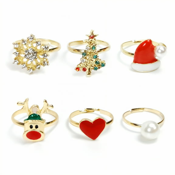DESIGNICE 6Pcs Rings for Women Non Tarnish,Skin-Friendly Stackable Rings,Dependable Construction Cute Rings