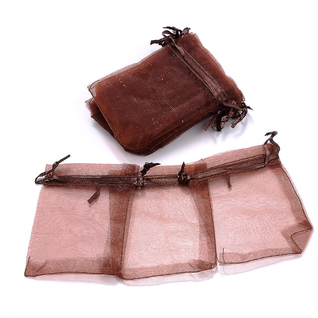 Bolsas pequeñas de Organza con cordón para joyería, bolsas de malla de colores para pulseras, embalaje de dulces, recuerdo de fiesta, regalo pequeño, 100 Uds.