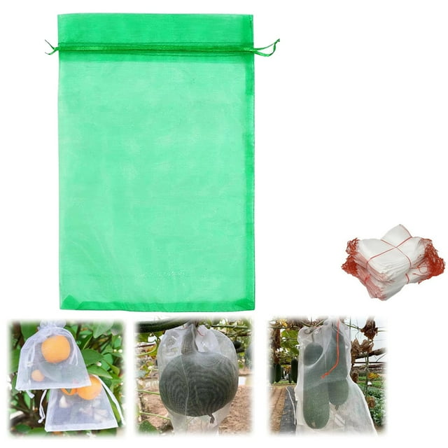 Nomeni Closure Bags lids Boxes Fruit Bags 2024 Upgraded Garden Netting Bags With Drawstring 100 Pcs Fruit Netting Bags Reusable Netting Barrier Bags For Protecting Fruits And Vegetables