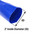 thumbnail image 2 of Gloxco 2" Inside Diameter (3-3/8" Flat Width) Blue Lay Flat Hose for Discharge or Backwash Water Transfer Applications, Reinforced PVC, 100' Length, 2 of 5