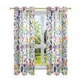 thumbnail image 7 of Yayeee Window Curtains Light Filtering 63"x42" Grommet Panel Pair Home Living Room Decor, Green Wildflower Pattern, 7 of 7