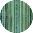 thumbnail image 1 of Ahgly Company Indoor Round Abstract Light Blue Modern Area Rugs, 6' Round, 1 of 4