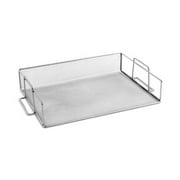 YBM Home Mesh Stackable Letter Tray and Paper Sorter Desk Organizer, Silver
