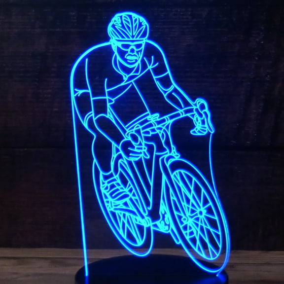 3D Cyclist Acrylic for LED Lamp Base (Acrylic Only. Base Not Included)
