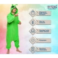 thumbnail image 4 of Alien One Piece - Plush Adult Outer Space Costume Jumpsuit by FUNZIEZ! (Green, X-Small), 4 of 6