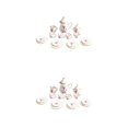 thumbnail image 1 of QualitChoice Mini House Tableware Set Fitting Miniature Teapot Model Kitchen Adornment Interesting Dinnerware Kit Models Accessories Tulips 2Set, 1 of 6