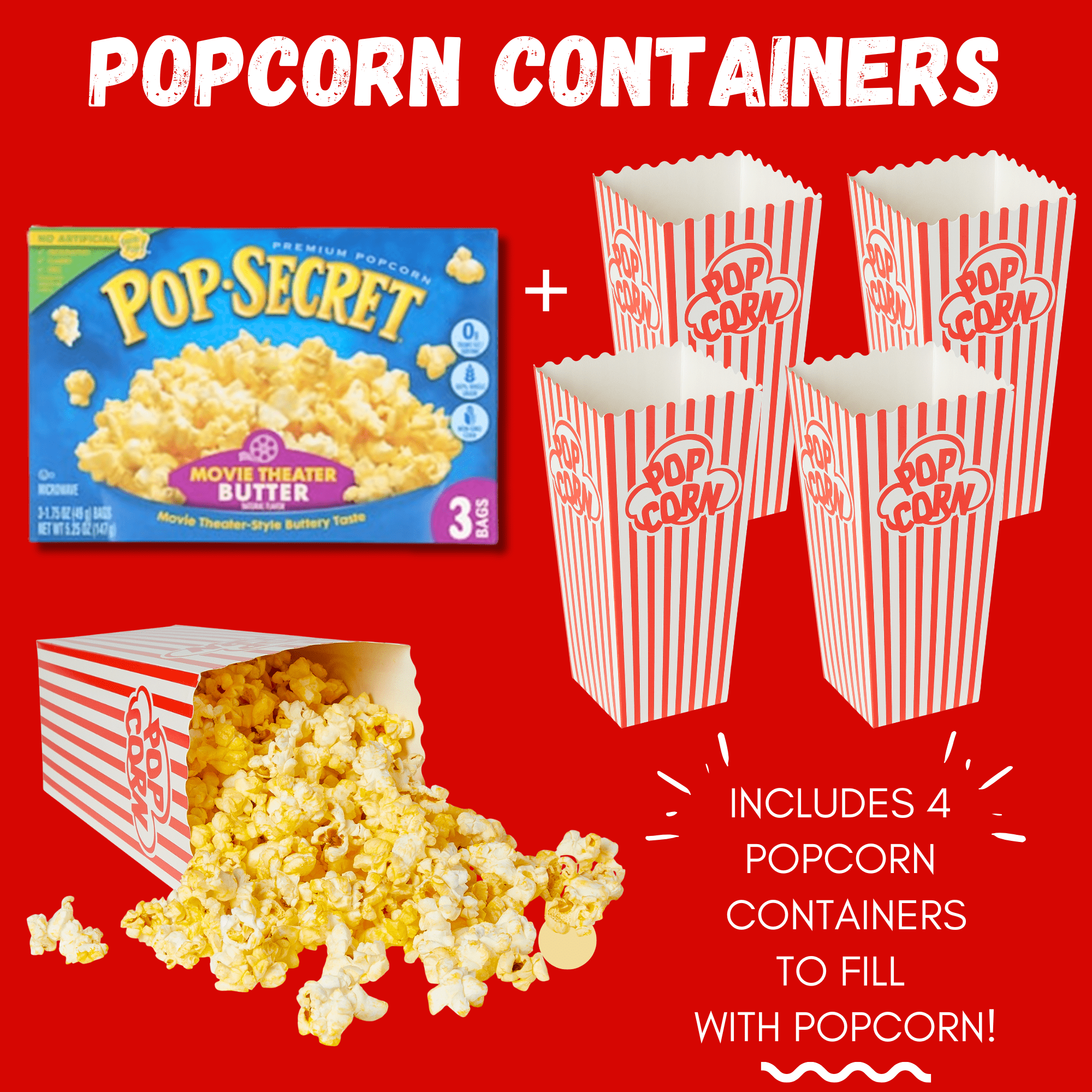 Movie Night Gift Basket – 42-Piece Gift Box with Popcorn, Candy, Snacks & Bingo