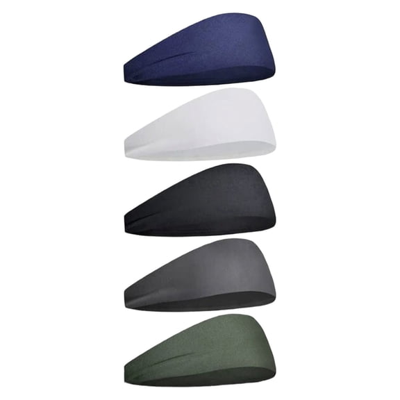 5 Pcs Sports Headbands for Men Moisture Wicking Workout Headband Sweatband Headbands for Running Cycling Football Yoga Tennis Hiking Hairband for Women and Men Anti Stay in Place Stretchy