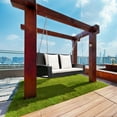 thumbnail image 4 of Costway Patiojoy 2-Person Patio Rattan Hanging Porch Swing Bench Chair Cushion White&Black, 4 of 10