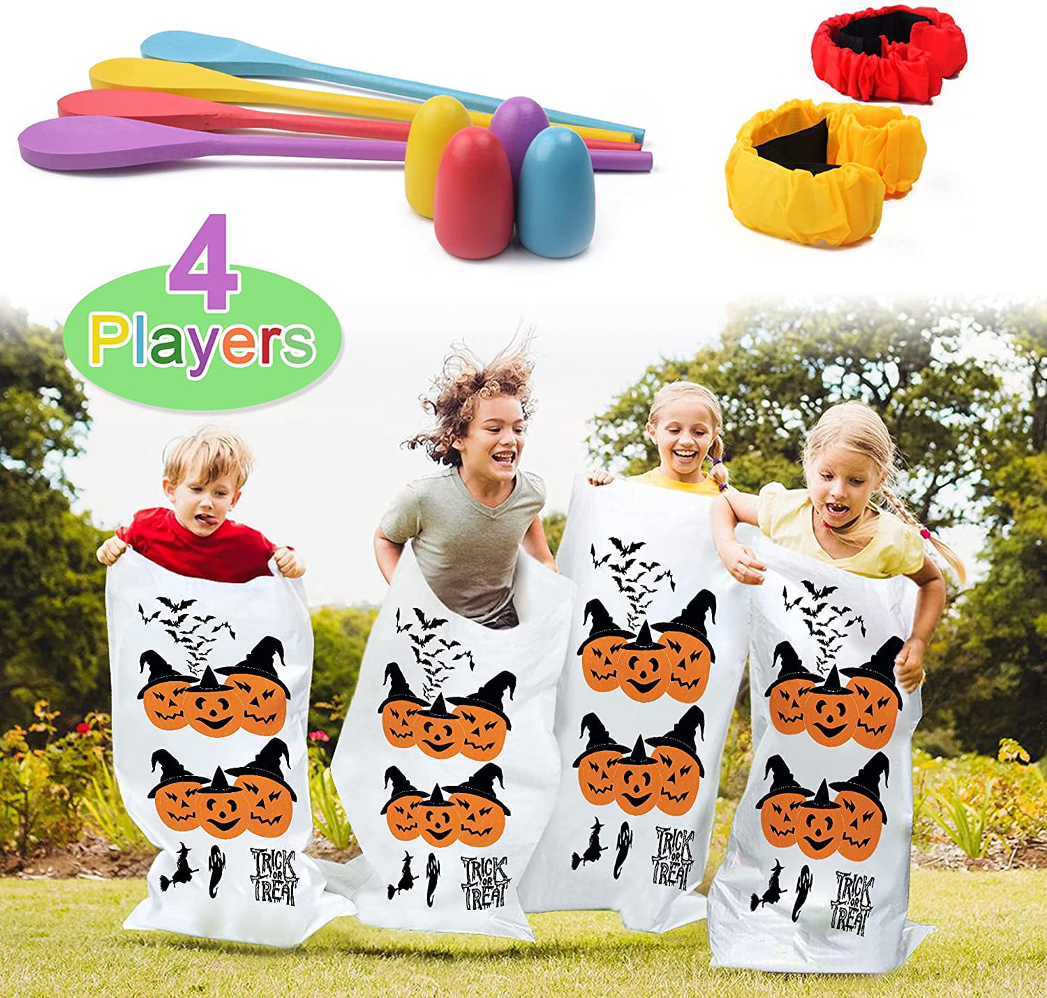 4 Legged Race Bands Outdoor Game Walker Tie for Kids Adults Birthday Team Games 