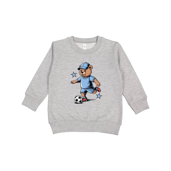 Inktastic Boys Soccer Bear Toddler Sweatshirt