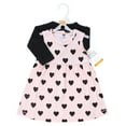 thumbnail image 2 of Hudson Baby Infant and Toddler Girls Cotton Dress and Cardigan Set, Pink Black Heart, 0-3 Months, 2 of 5