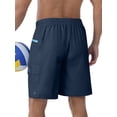 thumbnail image 3 of APTRO Mens Swim Trunks 9'' With Pockets Quick Dry Swim Shorts Board Shorts Bathing Suit Swimsuit Summer Beach Shorts Navy S, 3 of 6