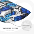 thumbnail image 5 of Balery Blue And White Butterflies Pillow Covers,Bed Pilowcases,Reversible Plush Throw Pillow Covers End Pillow Encasement,Pillow Case - 20"X30", 5 of 9