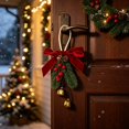 thumbnail image 3 of Christmas Door Handle Hanging Ornament, Festive Xmas Door Knob Hanger, Seasonal Wreath‑Style Decor for Front Door & Home Entryway, Rustic Farmhouse Christmas Tree Decorations 1Pc,Red, 3 of 6