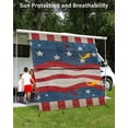 thumbnail image 3 of 4th of July RV Awning Sun Shade Screen 9'X7' USA Flag Stripes Mesh Sunscreen Buffalo Check Wood Grain Awning Shade Screen with Zipper UV Blocker Completed Kits Outdoor Canopy for RV Motorhome Camper, 3 of 7