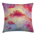 thumbnail image 1 of Coral Throw Pillow Cushion Cover, Vibrant Illustration of Clouds Scenic Sunset Fluffy Fantasy Magnificient, Decorative Square Accent Pillow Case, 16 X 16 Inches, Coral Purple Light Blue, by Ambesonne, 1 of 2