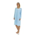 thumbnail image 4 of JEFFRICO Womens Long Sleeve Nightgowns Front Side Pocket Sleepwear Soft Pajama Dress Nightshirts Plus Size, 4 of 8