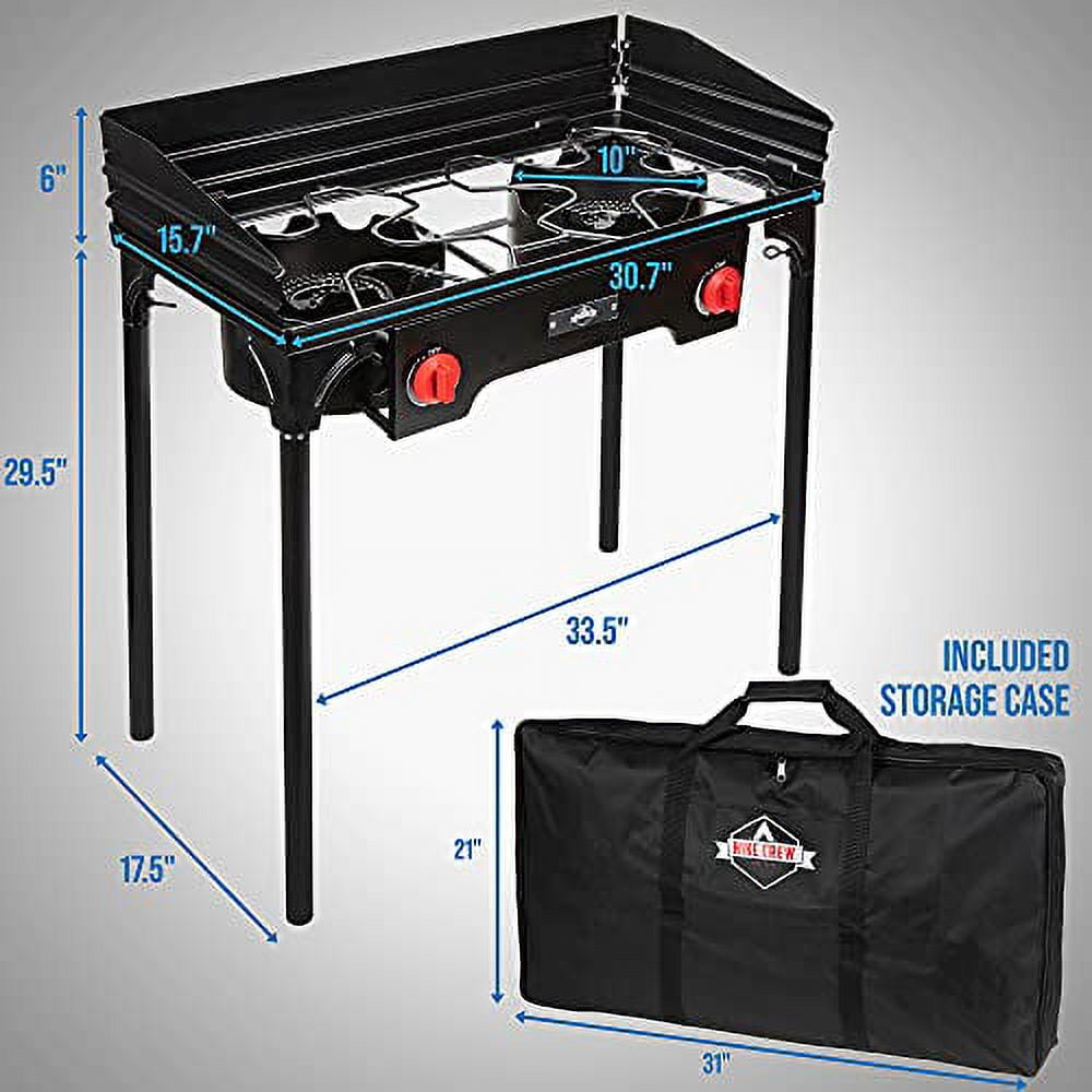 Hike Crew Portable 2 Burner Gas Stove for Outdoor Cooking