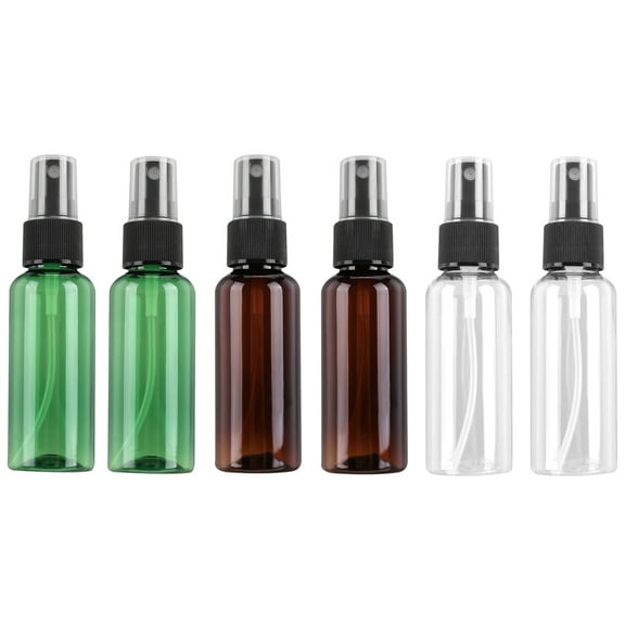 ELAYARD Set of 6 Small Plastic Spray Bottles with Pump, Assorted Colors for Travel and Home Use