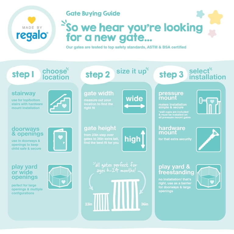 Regalo Easy Step 49-Inch Extra Wide Baby Safety Gate, White