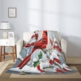 thumbnail image 4 of PHELIKA Snow Red Cardinal Winter Birds 04 All Season Soft Throw Blanket Lightweight Flannel Fleece Blankets 50"x40", 4 of 8