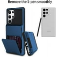 thumbnail image 5 of Wallet Case for Samsung Galaxy S22 Ultra Case with 4-Card Credit Card Holder Slot Shockproof Cover Hybrid Heavy Duty Protection Armor Phone Case Compatible with Galaxy S22 Ultra 5G-Blue, 5 of 12