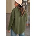 thumbnail image 3 of Women's Green Corduroy Button Pocket Shirt, 3 of 15