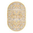 thumbnail image 3 of Unique Loom Whitney Collection Area Rug - Bordeaux (3' x 5' 3" Oval Tuscan Yellow/Blue), 3 of 7