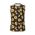 thumbnail image 4 of Yiaed Royal Blue Plaid Sunflower Print Men's Singlet Vests Summer Running Muscle Tank Tops Gym Undershirt Round Neck Sleeveless for man, 4 of 5