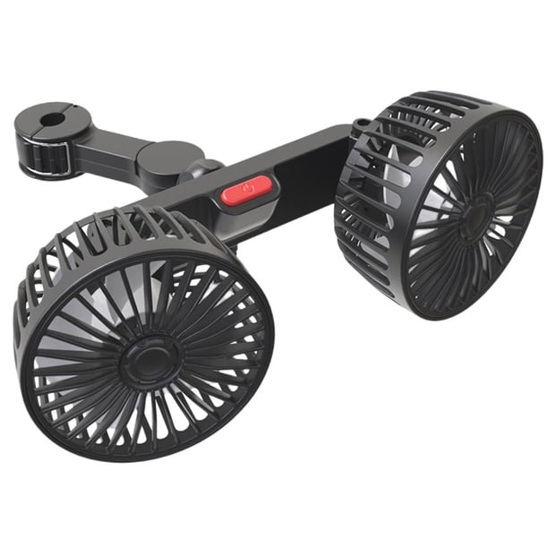 Ventilador De Enfriamiento Del Respaldo Del Asiento Del Automóvil Ventilador de ventilación para reposacabezas de coche de 12V/24V, ventilador potente de doble cabeza para vehículo SUV Ehuebsd Accesorios para autos y motos