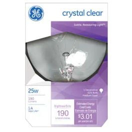 

6PC GE Lighting GE Lighting 12983 25 Watt 3 Inch Globe Light Bulb Crystal Clear (Case of 6)