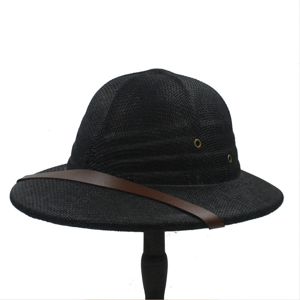 Jiibva Straw Helmet Pith Sun Hat For Men Women Pith Hat Summer Hat Vietnam Hat Jungle Cap