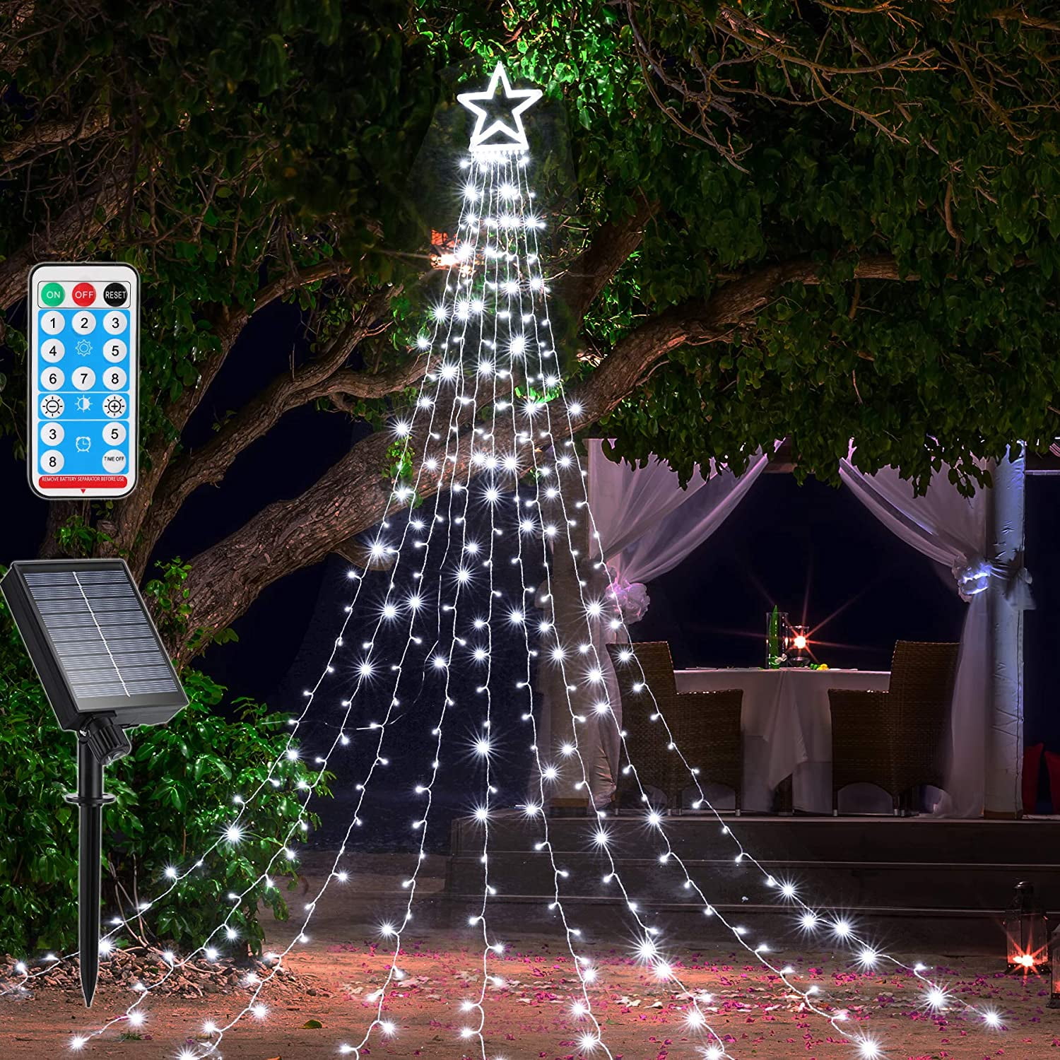 Solar 317 LED Fairy Lights Christmas Decor Outdoor Star Lights For Wedding Party 