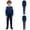Dark Blue, variant on Special Needs Adaptive Clothing Boys Girls Long Sleeve Full Zip Back Anti-Strip Footed Jumpsuit Dark Blue 6