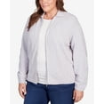 thumbnail image 6 of Alfred Dunner Womens Plus-Size Chenille Metallic Zip Front Cardigan, 6 of 6