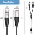 thumbnail image 2 of Cable divisor XLR Devinal 2 hembra a 1 macho para micrófono, 2 of 7