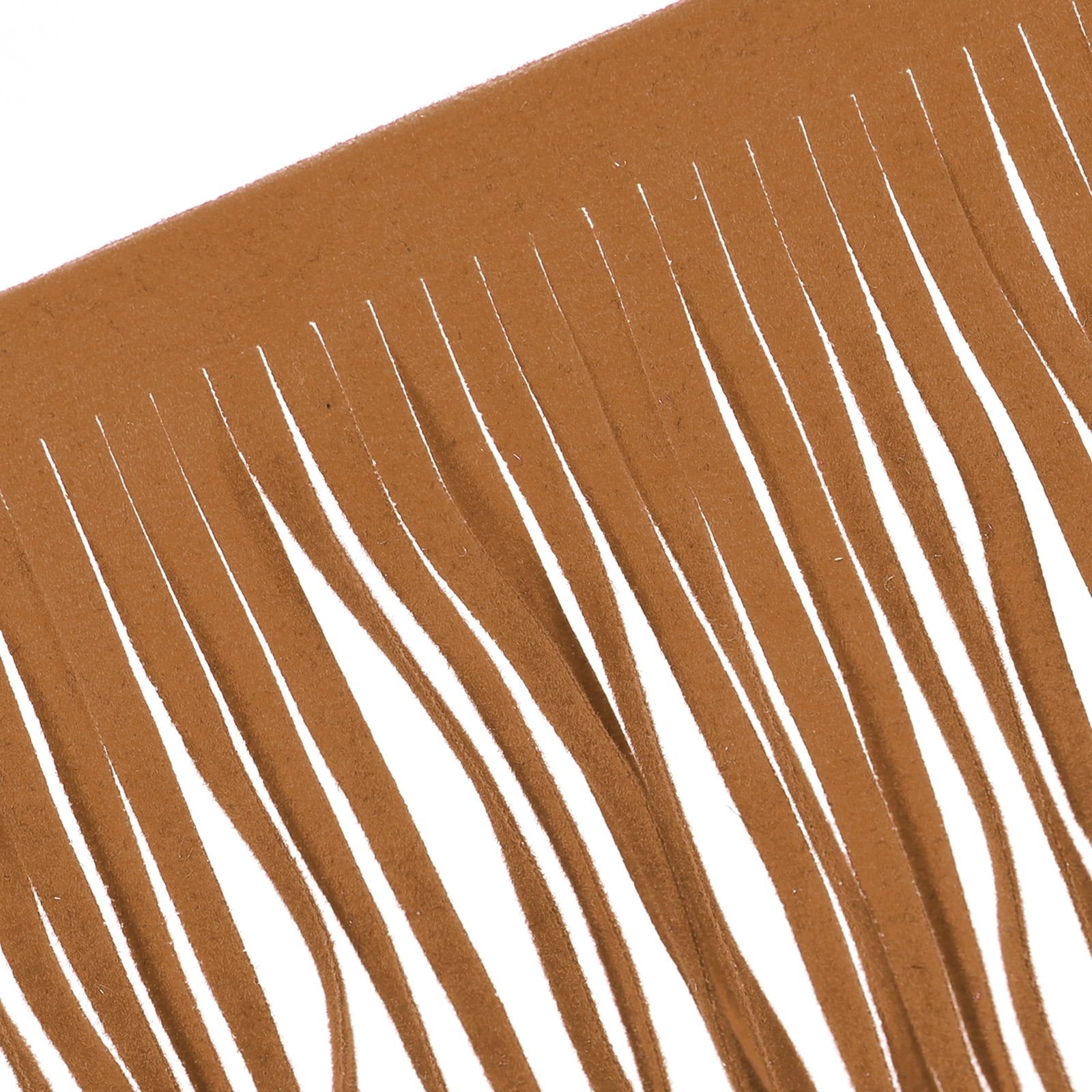 Unique Bargains PU Leather Fringe Trim Double Side for Dress Crafts Decor Brown