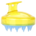 thumbnail image 1 of Cepillo masajeador para el cuero cabelludo, champú de silicona, ducha, baño, lavado, masajeador, peine, amarillo, 1 of 10