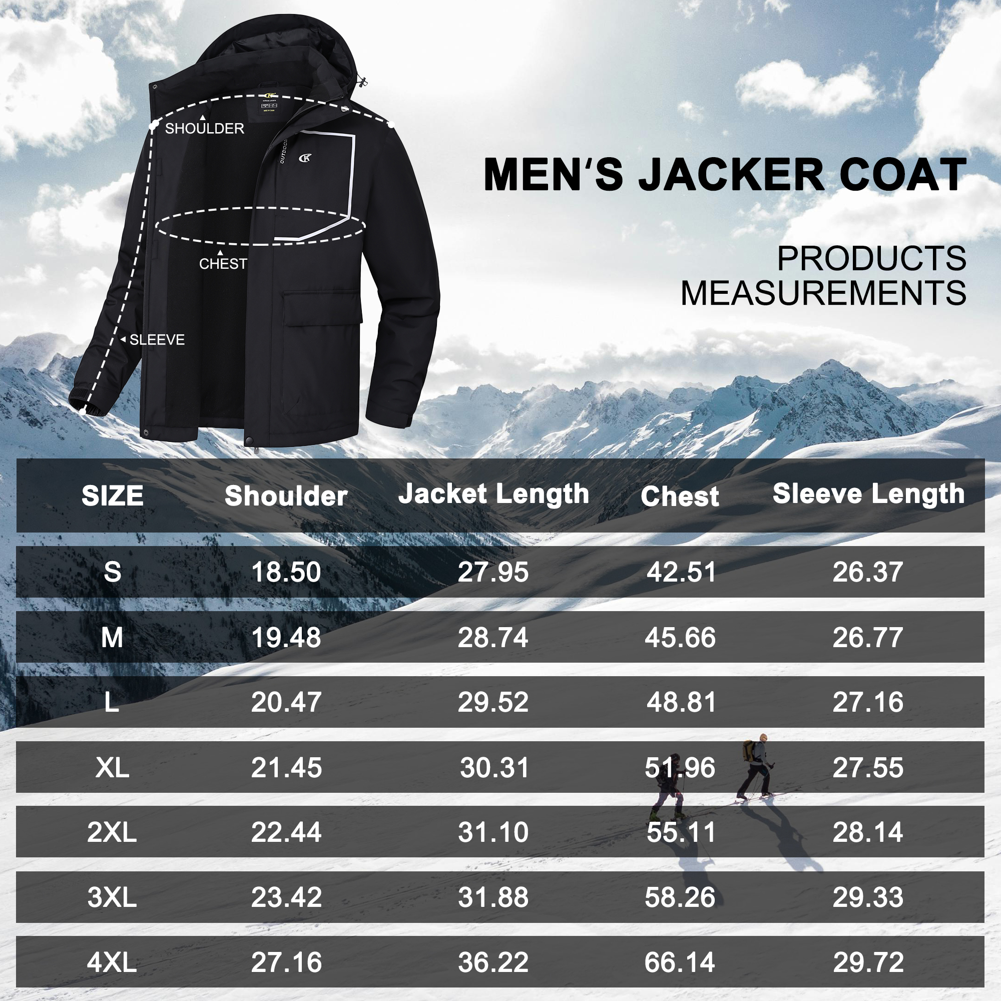 Tyhengta Men's Waterproof Ski Jacket, Black photo 7