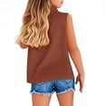 thumbnail image 4 of REDARER Girls Sleeveless Collared Button Down Shirt Front Pocket Loose Fit Lightweight Casual Summer School Top,11-12 Years, 4 of 6