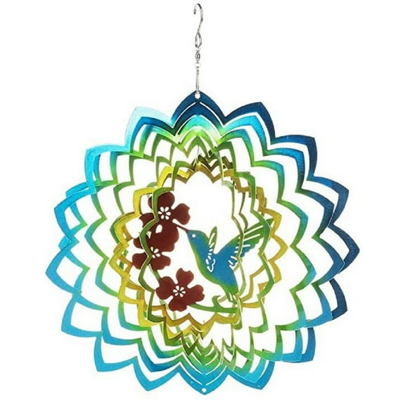 Hummingbird Metal Spinner Outdoor Decoration 12 Inch New