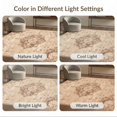 thumbnail image 7 of ODIKA 3'x5' Washable Throw Rug Tan with Vintage Medallion Floral Scrollwork and Distressed Boho Motifs for Entryway, Kitchen, Mudroom, Stain Resistant, Low Profile, Non-Slip, 7 of 7