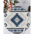 thumbnail image 2 of Round Placemats Set of 4 Blue Bohemian Place Mats Washable Woven Placemat Aztec Boho Tribal Circle Braided Table Mat for Kitchen Dining Table Party Home Decor 15 Inch, 2 of 8