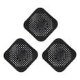 thumbnail image 5 of kowaku 3 Pieces Silicone Drain Cover Hair Catcher 5.5x5.5 inch Foldable Flat Silicone Plug Insulation Pads for Bathtub Shower Bidets black, 5 of 9