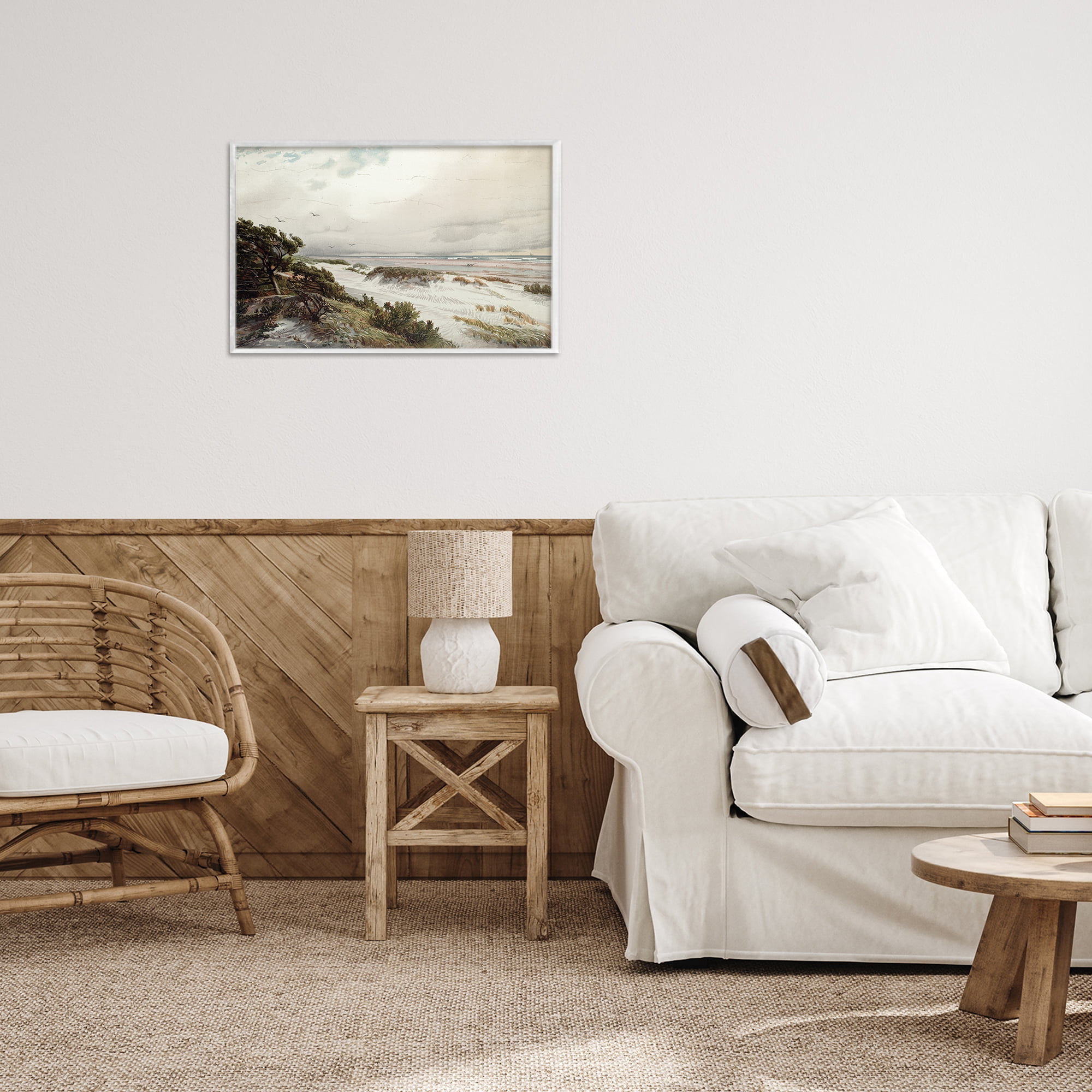 Stupell Industries Bountiful Success Beach White Framed Giclee Art, design by Lula Bijoux & co.