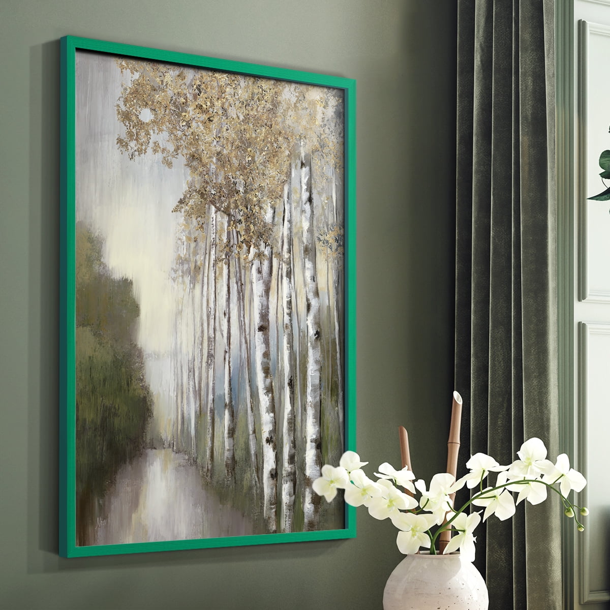 Woodland Walk Neutral Framed Print - Solid Wood in Single Picture Frame Solid Wood 2 Framed Print