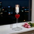thumbnail image 5 of chaungfeng High Foot Heart-shaped Glass Taper Candle Holders, Candlestick Holder Decor, Tea Candle Sticks, for Christmas Parties Wedding Receptions Table Centerpiece Decorations(Red), 5 of 6